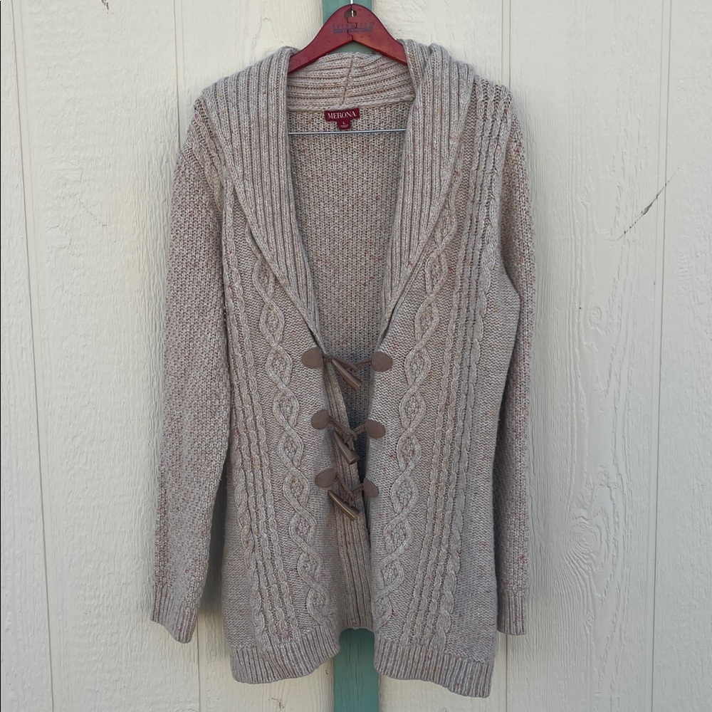 Merona Wool Blend cable-knit cardigan L Large
